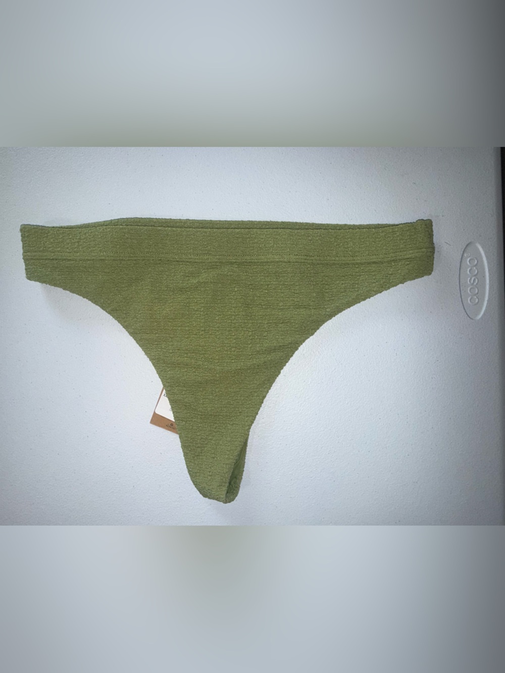 Billabong Maya Bikini Bottoms XL Green Textured Skimpy Coverage NWT - Picture 3 of 6